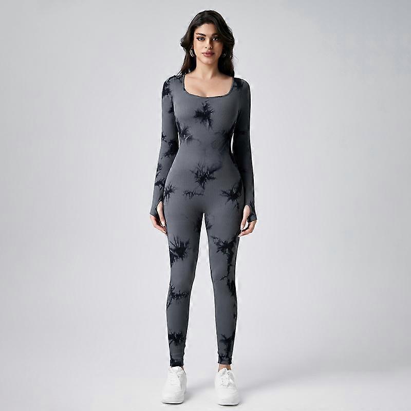 TimeOFF Square Neck Ribbed Unitard with Thumb Holes, Waist - Cinching Effect, Non - Slip Thumb Openings, Solves Figure - Sculpting & Secure 