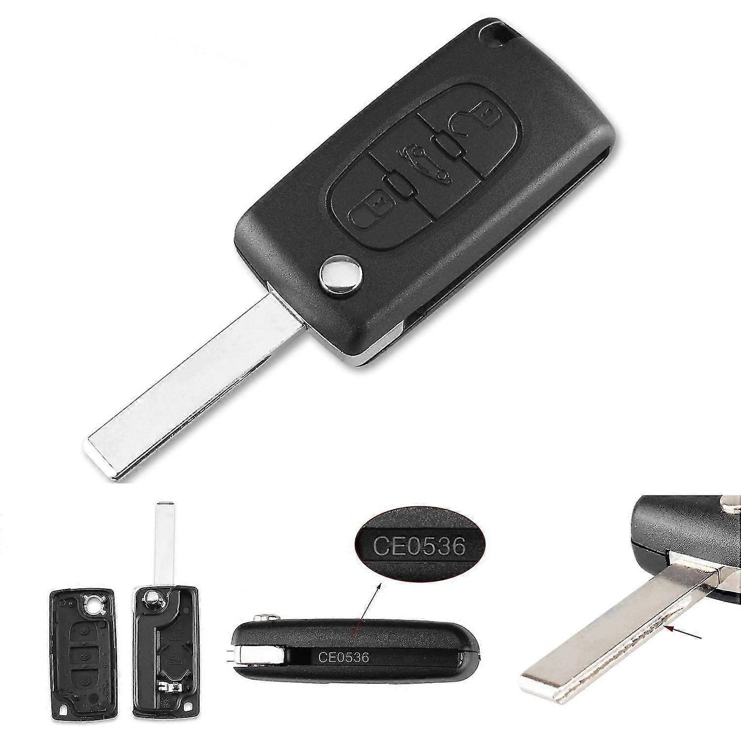 3 button CE0536 car key shell HU83 for PEUGEOT