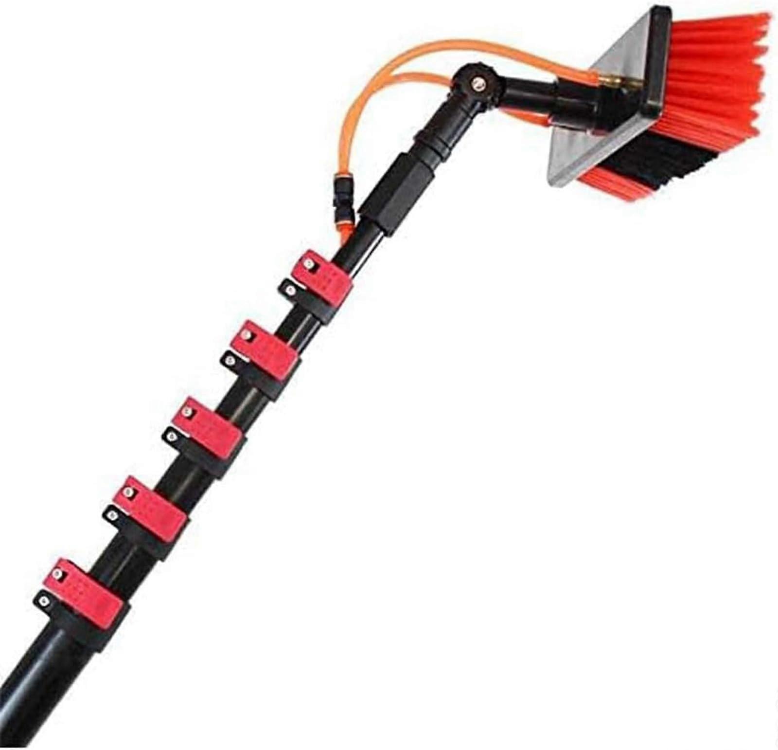 29ft Water Fed Telescopic Cleaning Pole with Brush for Windows and Solar Panels, 9m/35cm