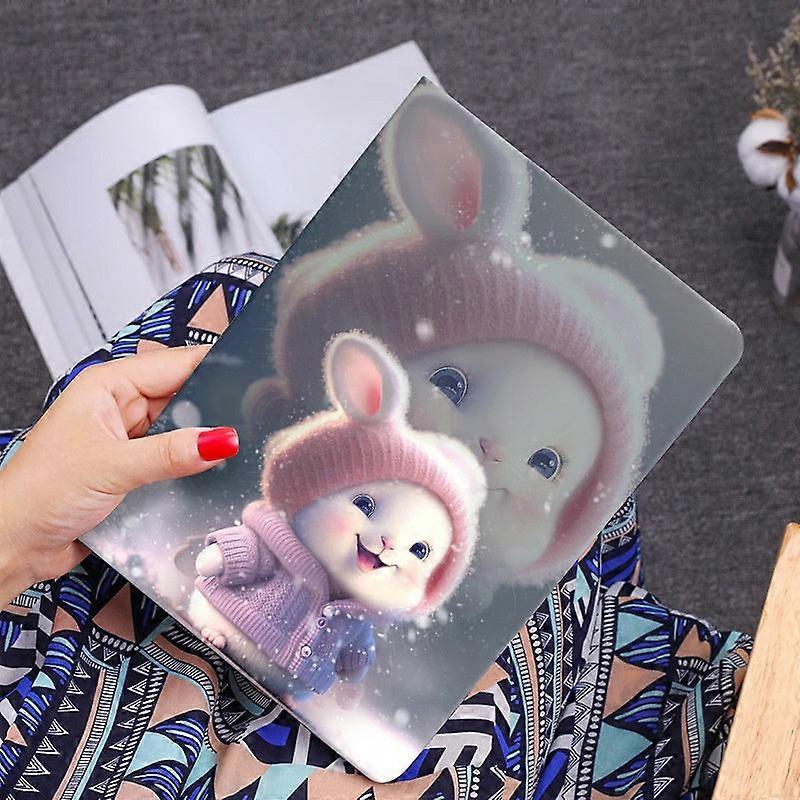 Capa elegante de silicone com estampa de floco de neve e coelho para iPad Air 1/Air 2 de 9,7 polegadas.