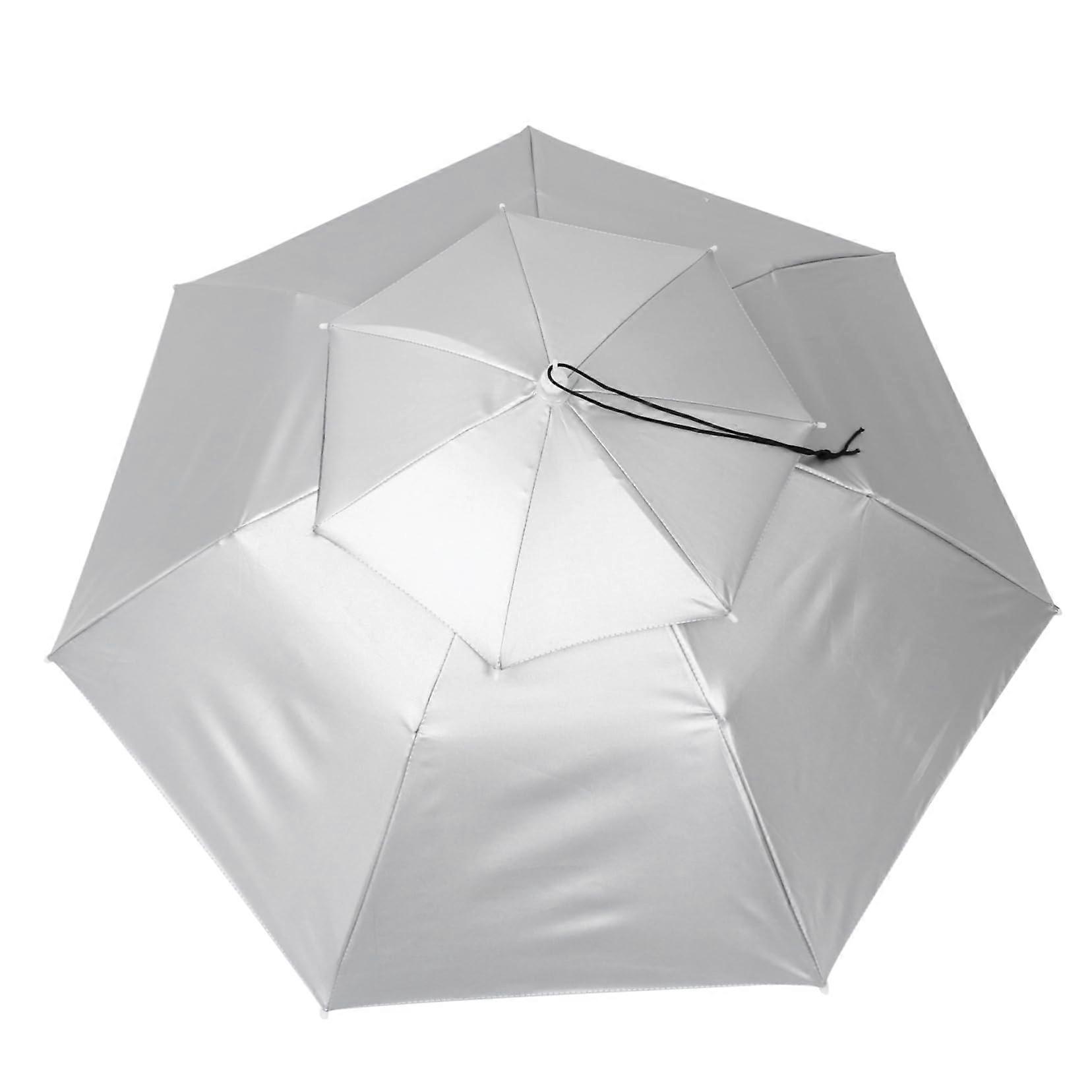 Hands Umbrella with UV Protection and Rainproof Coverage, 95cm Foldable HeadMounted Design