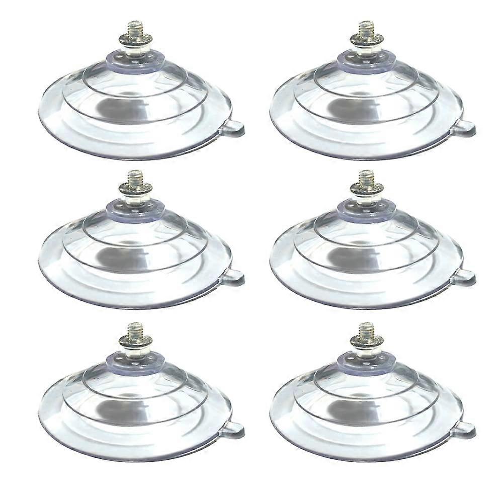 Large Clear PVC Suction Cup Hook 6cm Diameter with M5 Screw and Lock Nut Secure Fit, 6 PCS