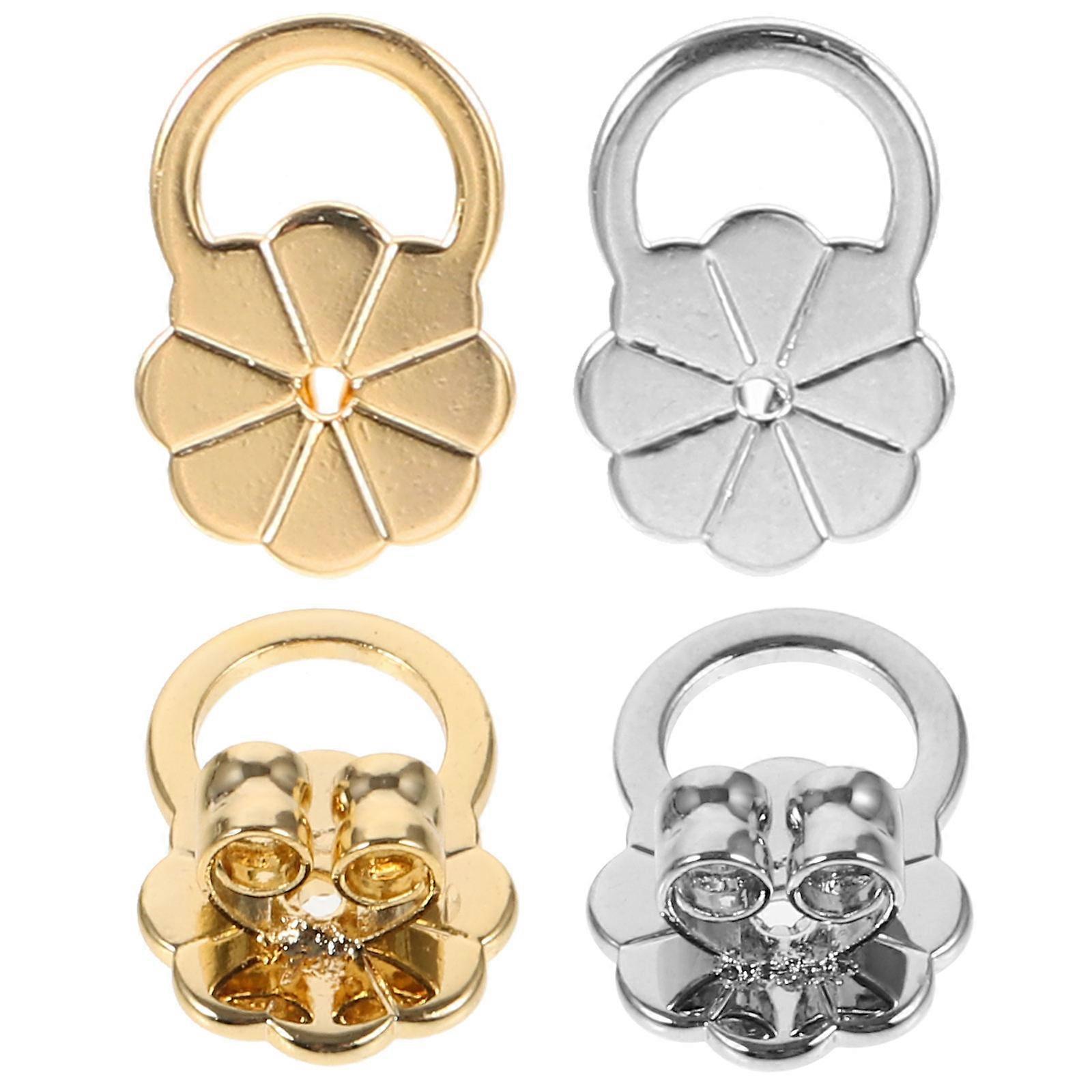 Ear Plug Ear Stoppers for Earrings Use 4Pcs Alloy Metal Earring Backs Studs