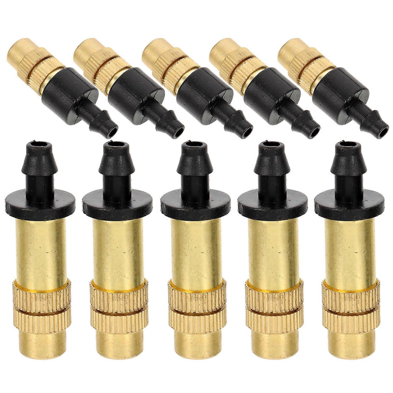 Copper Mister Nozzles Adjustable Misting Nozzle for Irrigation 10Pcs