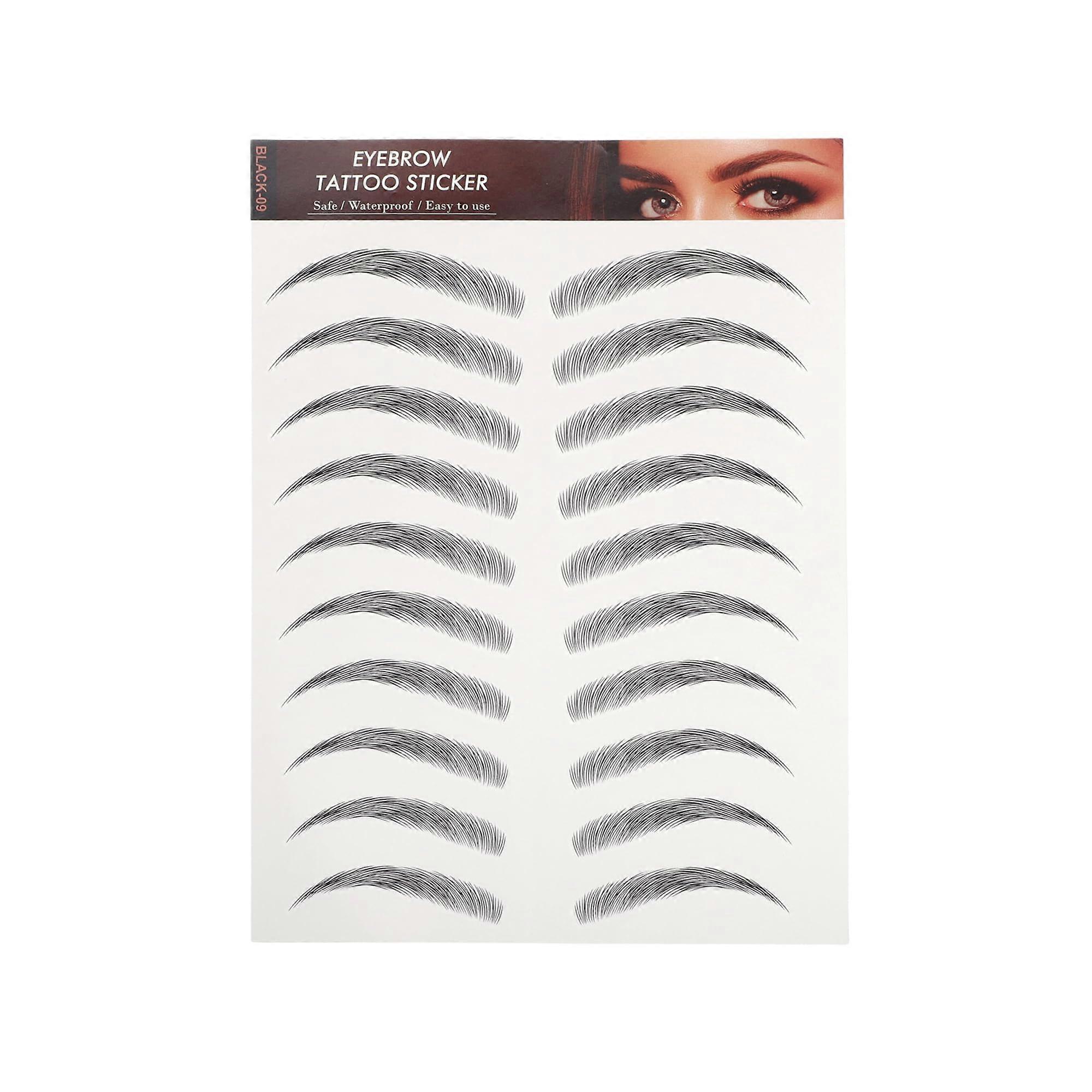 Temporary Eyebrow Tattoos Black 1pc Waterproof Eyebrow Stickers for Sparse Brows Natural Look