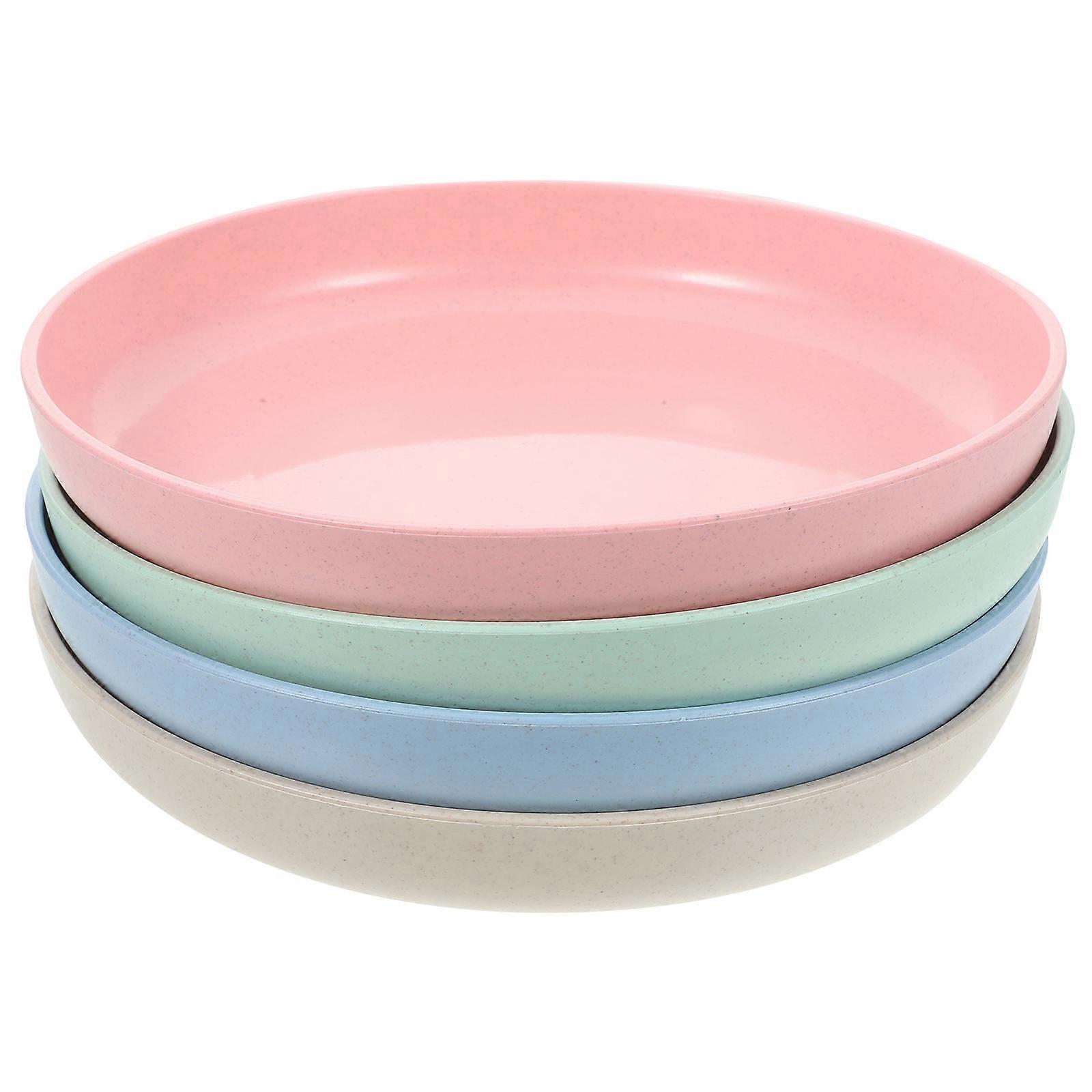 Home Use Assorted Color Plates for Food Serving 4Pcs Round Plates