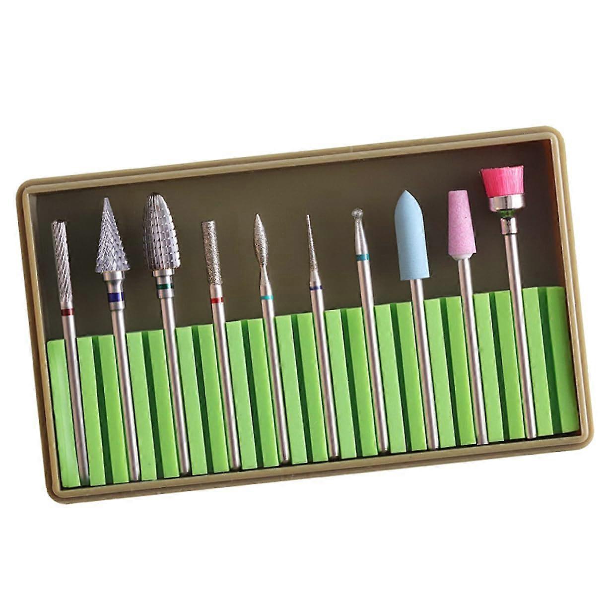 Ceramic Nail Drill Bits Set for Acrylic and Gel Nails, Precision Cuticle Cleaning and Shaping