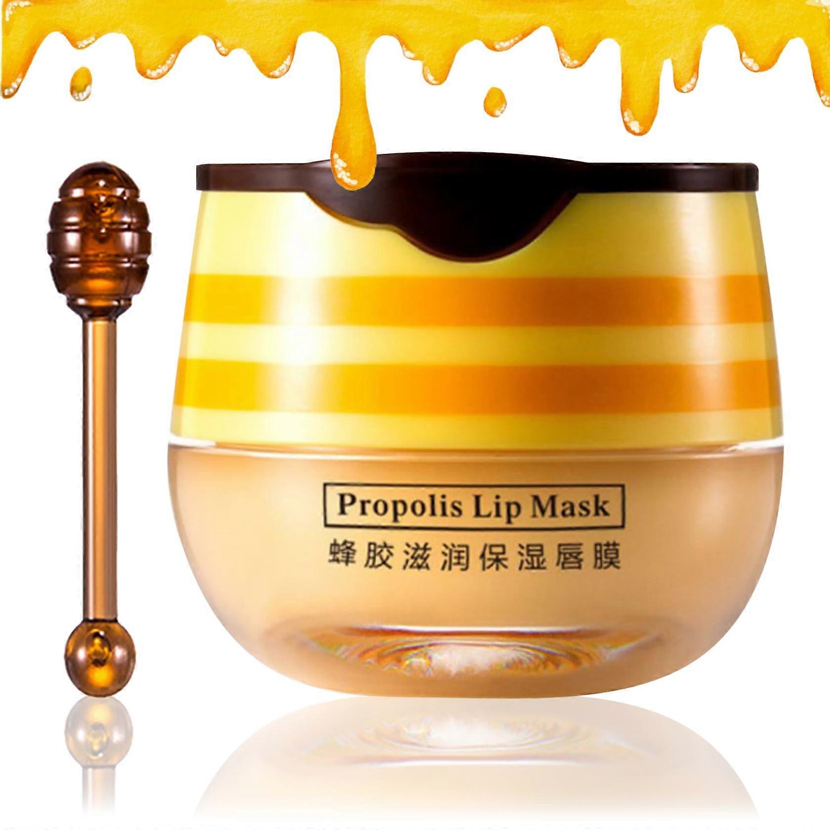Lip Balm Honey Pot with Propolis  Deep Hydration Overnight Lip Mask for Soft Smooth Lips
