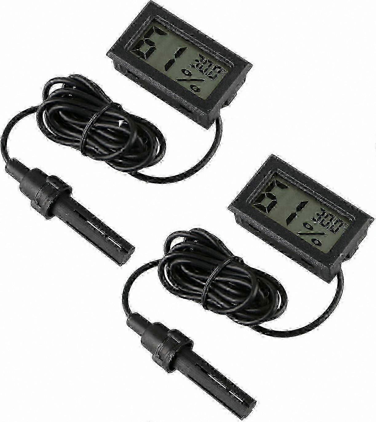 Digital Thermometer Hygrometer, 2-Pack Mini Probe Thermometers