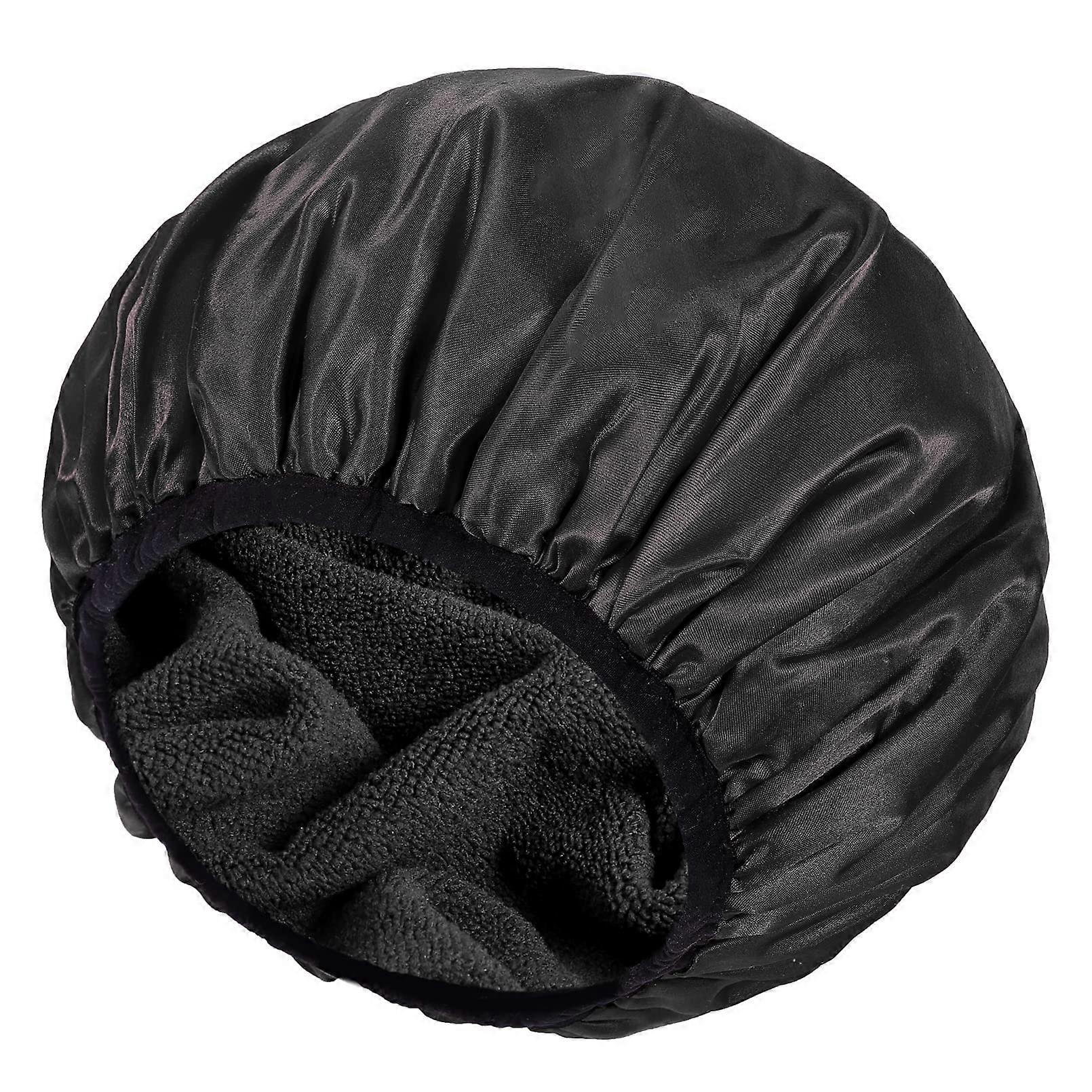 Extra Large Triple Layer Waterproof Shower Cap for Women with Satin and Microfiber Lining