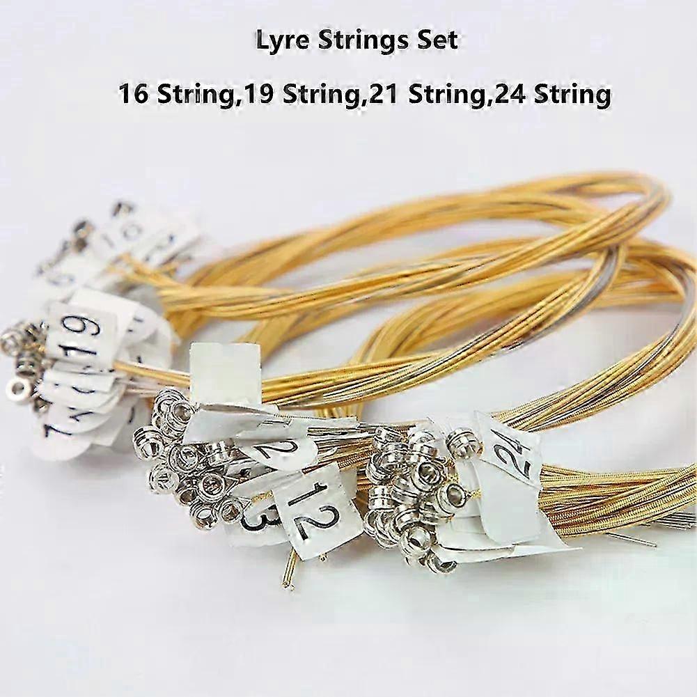 1Set 15/16/19/21/24Strings Lyre Brass Strings Set Lyre Harp Nylon String Replacement Lyre Strings Beginners Instruments