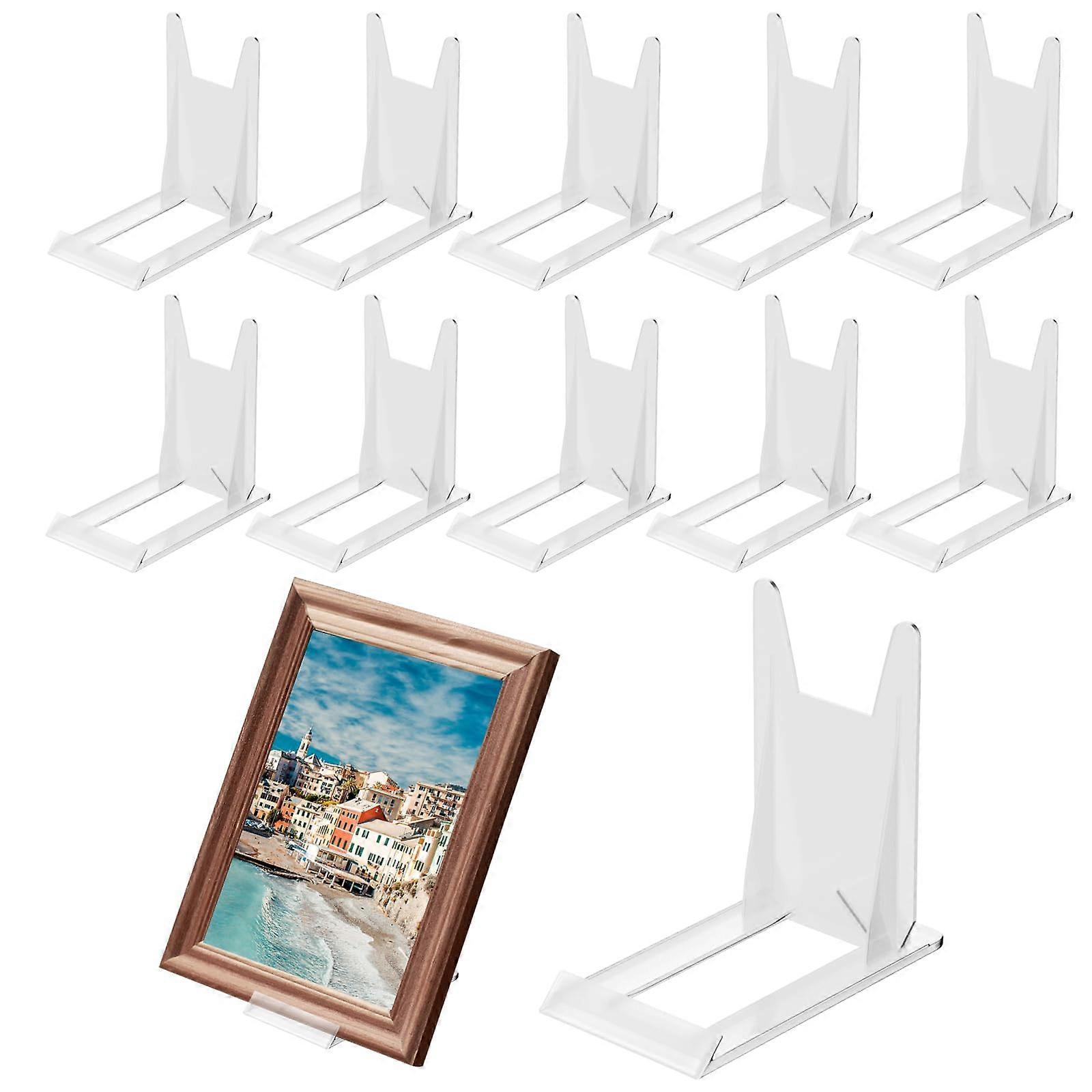 10 Pack Acrylic Book Stand with Adjustable Angles, Clear Display Holder for Bible, Comics, Magazines