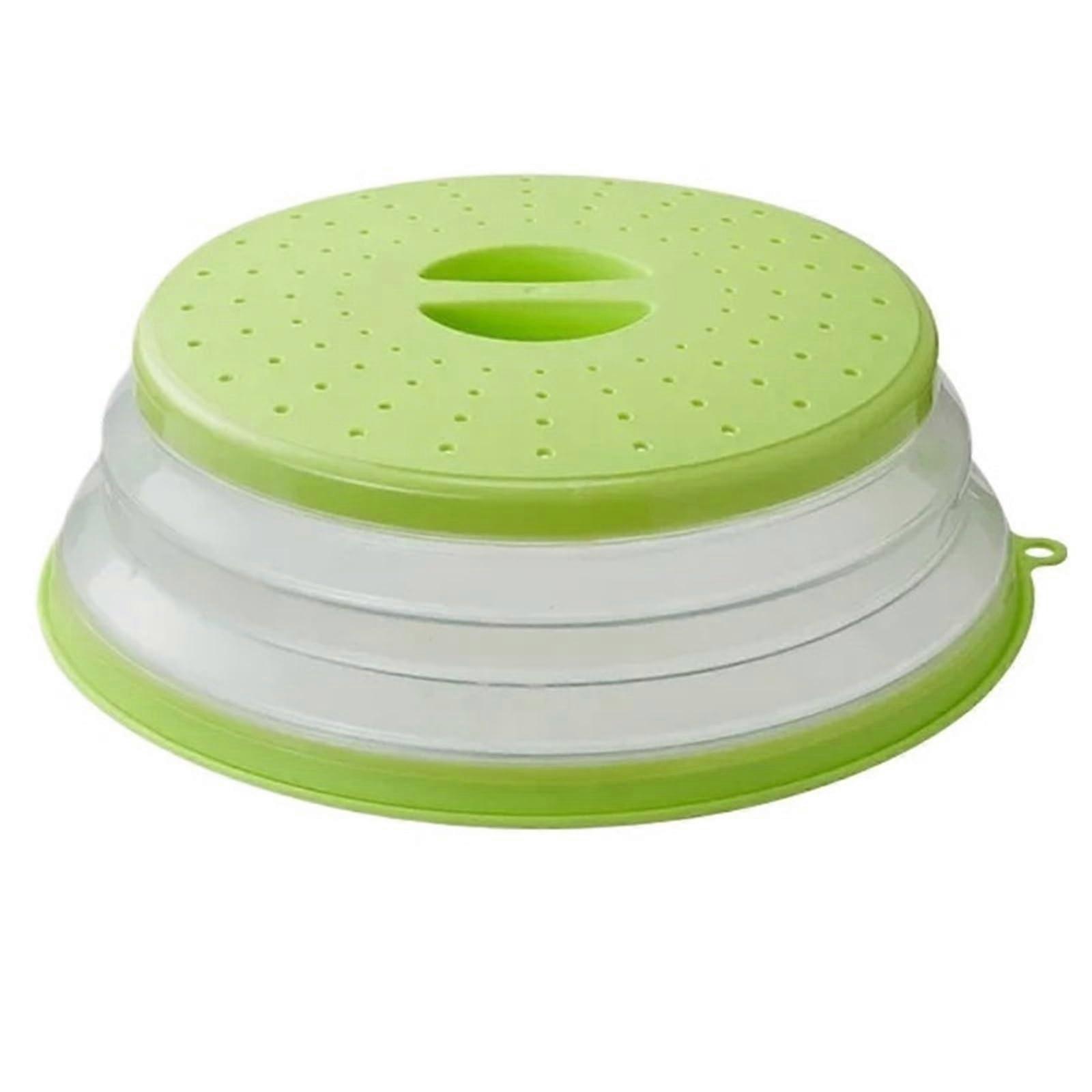 Microwave Splatter Cover Silicone OilProof Foldable Lid with Hook for Cooking (Gray1)