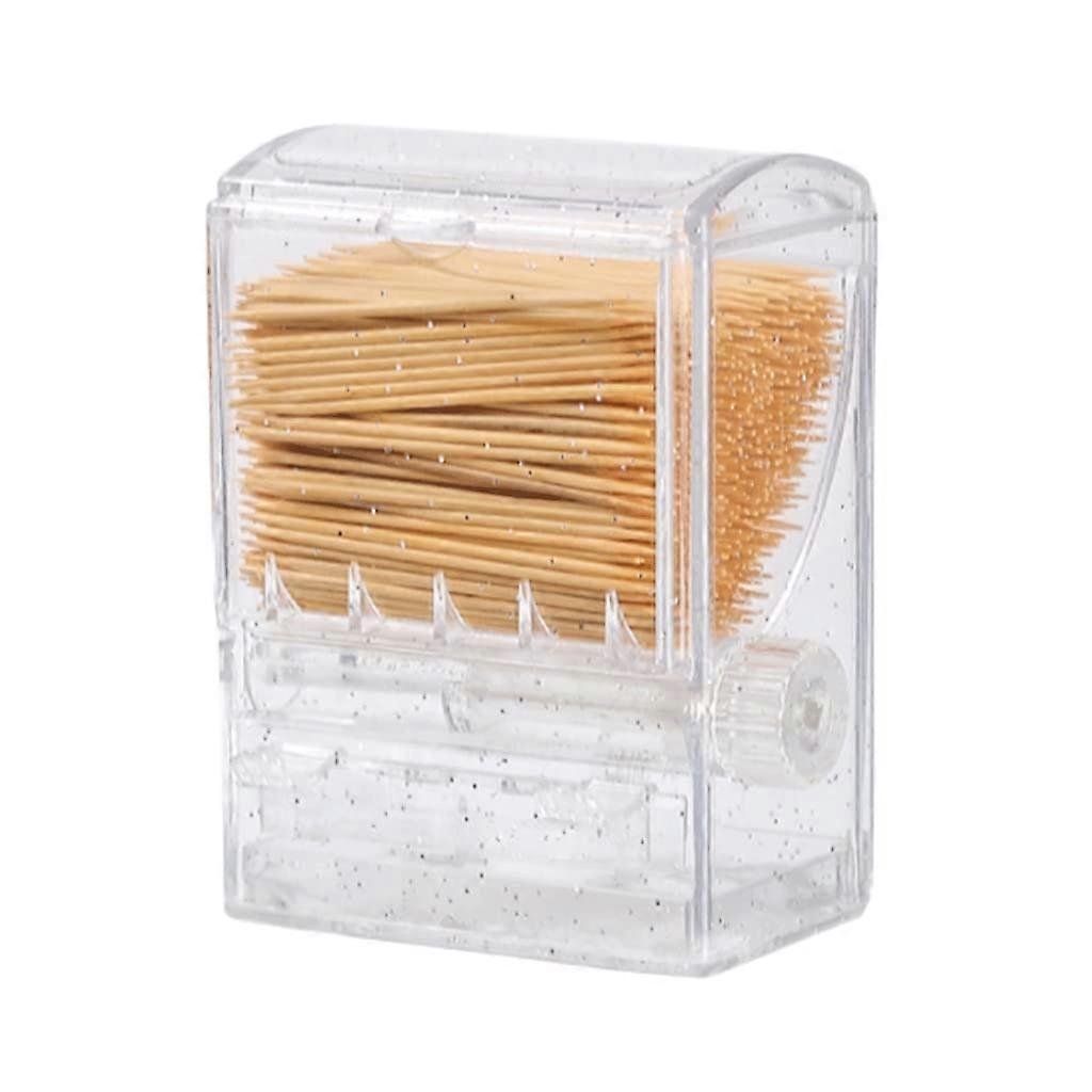 Transparent Plastic Toothpick Holder with Lid, Automatic Dispenser, Dustproof Tabletop Storage