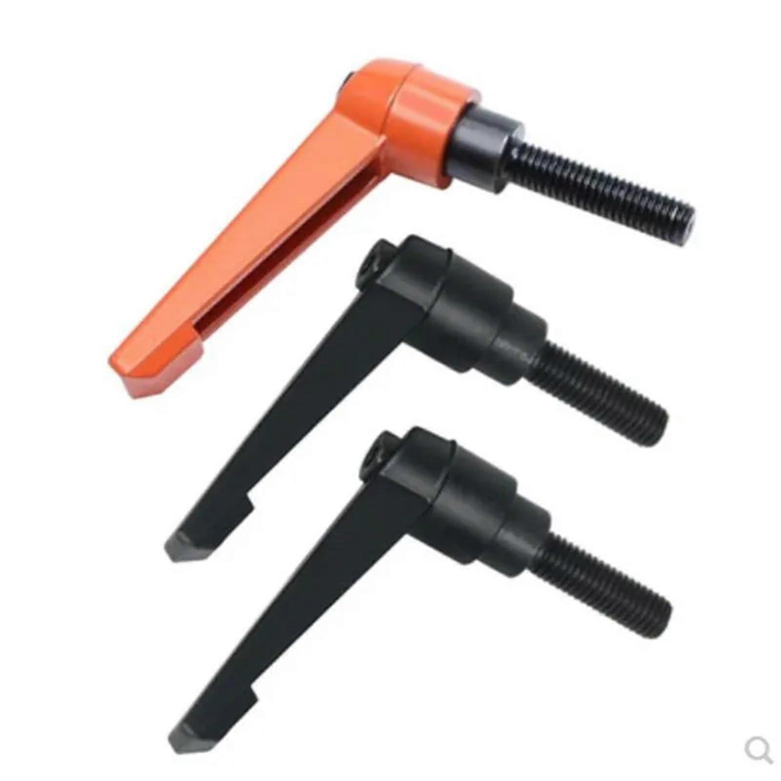 M5 Adjustable Clamping Lever Handle with Quick Thread Adjustment and Ergonomic Orange Grip