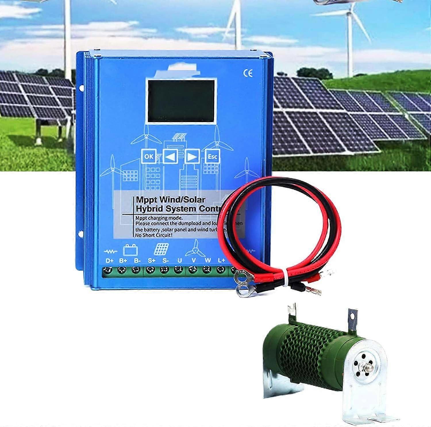 24V 3000W MPPT Wind Solar Charge Controller, Hybrid Dual Input with Boost Charging for Off Grid System