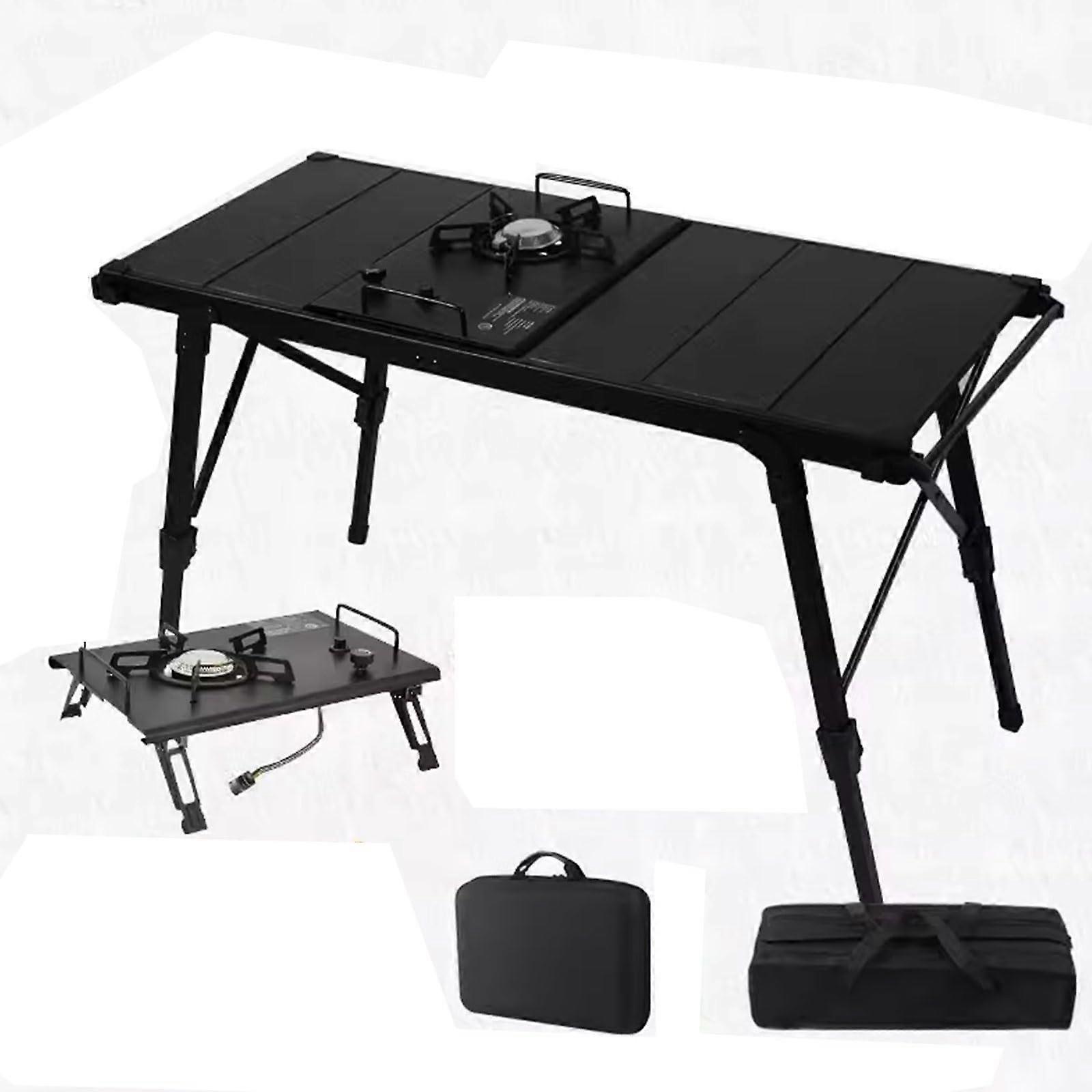 Portable Folding Camping Table with Adjustable Height, Lightweight Aluminum, Waterproof Outdoor Use