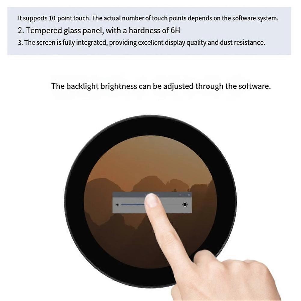 4inch DSI Round Capacitive Touch Display, 720 X 720 Resolution, IPS Display Panel, 10-Point Touch