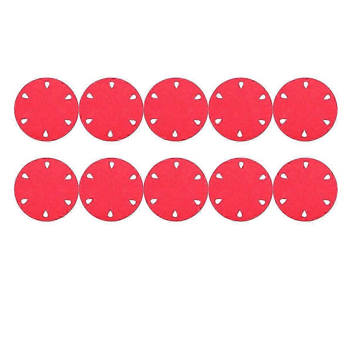 Multi Snowflake Drink Coaster Round Felt Fabric for Table Protection 10Pcs