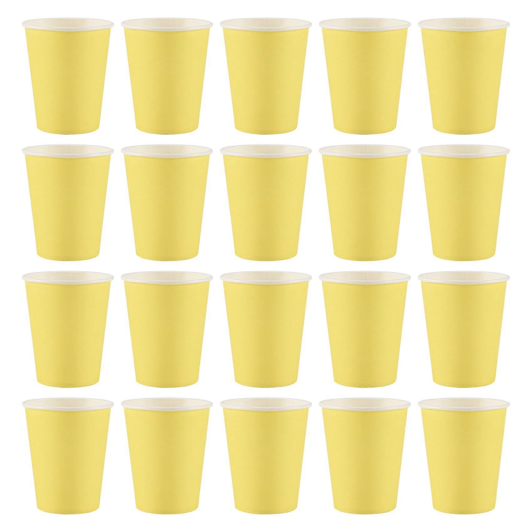 20x Paper Cups Solid Colours Birthday Catering yellow