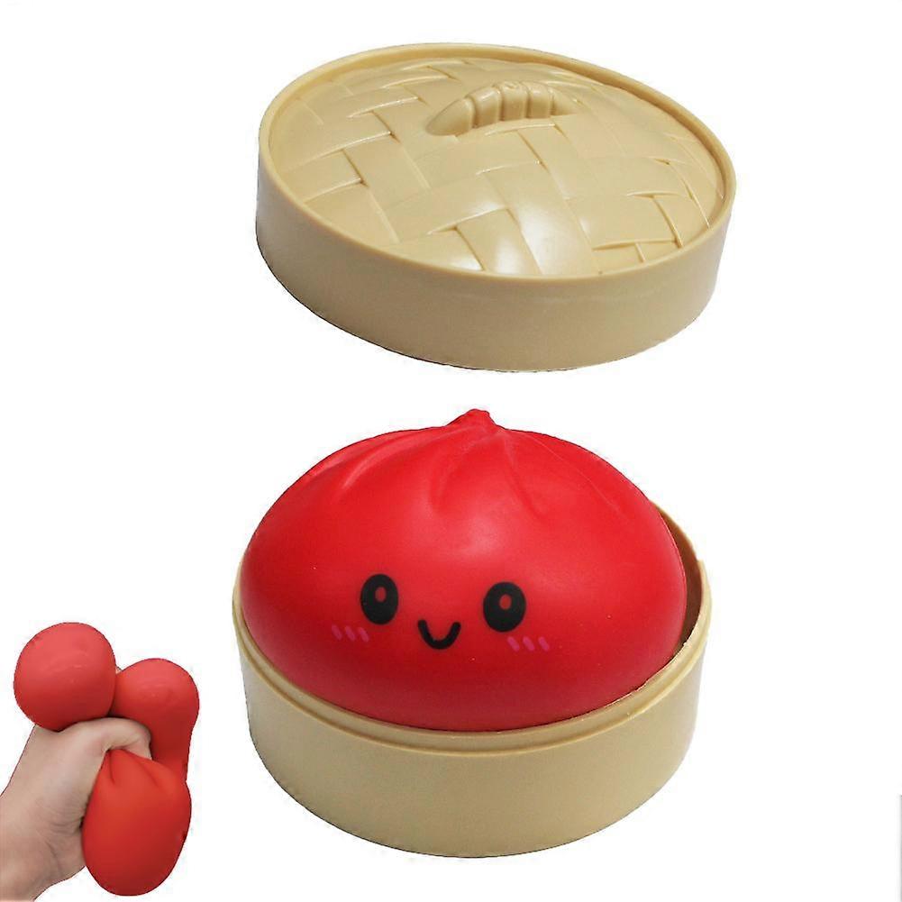 Steamed Bun Squeeze Toy 10cm Realistic for Stress Relief Sensory