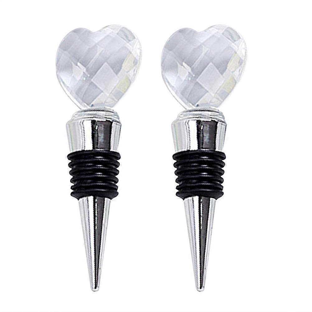 Heart-Shaped Crystal for Sealing 2Pcs Silver Set