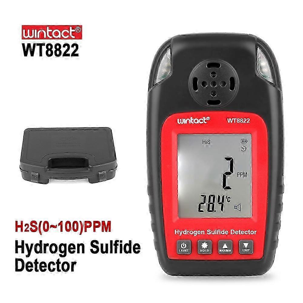 H2S Gas Detector High Sensitivity Sensor Instant Audible Visual Alarm Data Hold