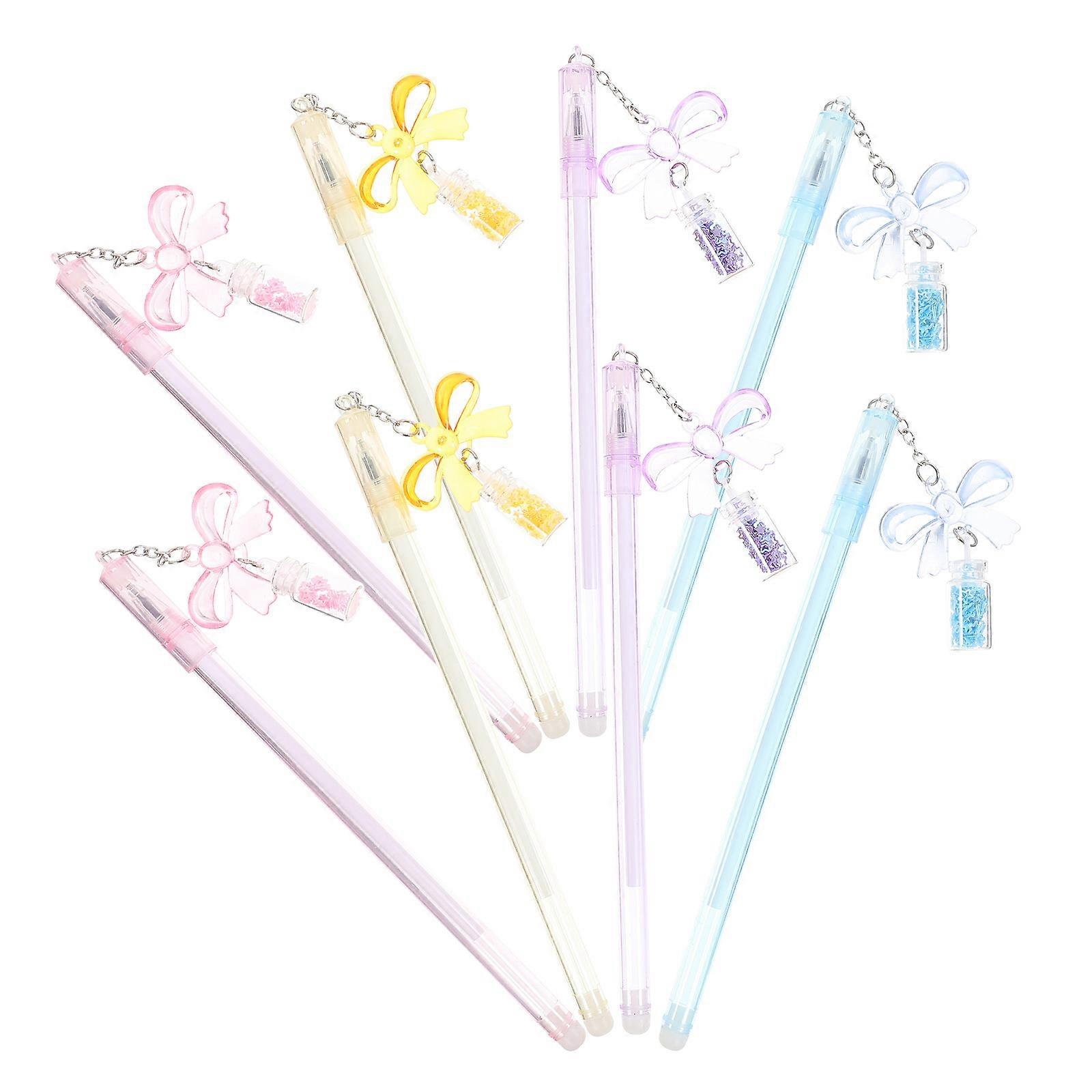School Stationery Pendant Designed Writing Pens 8Pcs Assorted Colors