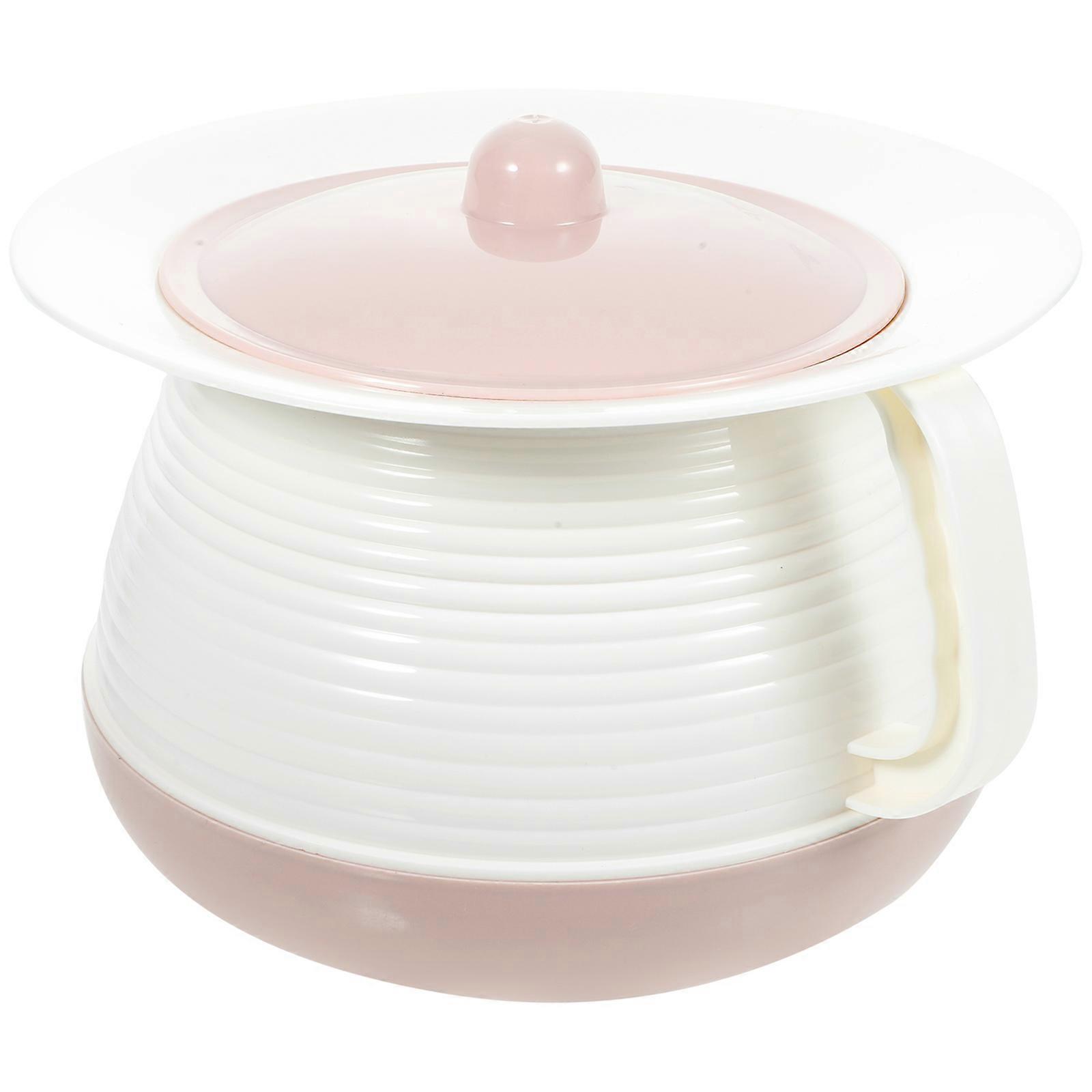 Handheld Chamber Pot Plastic Spittoon with Cover for Home Use