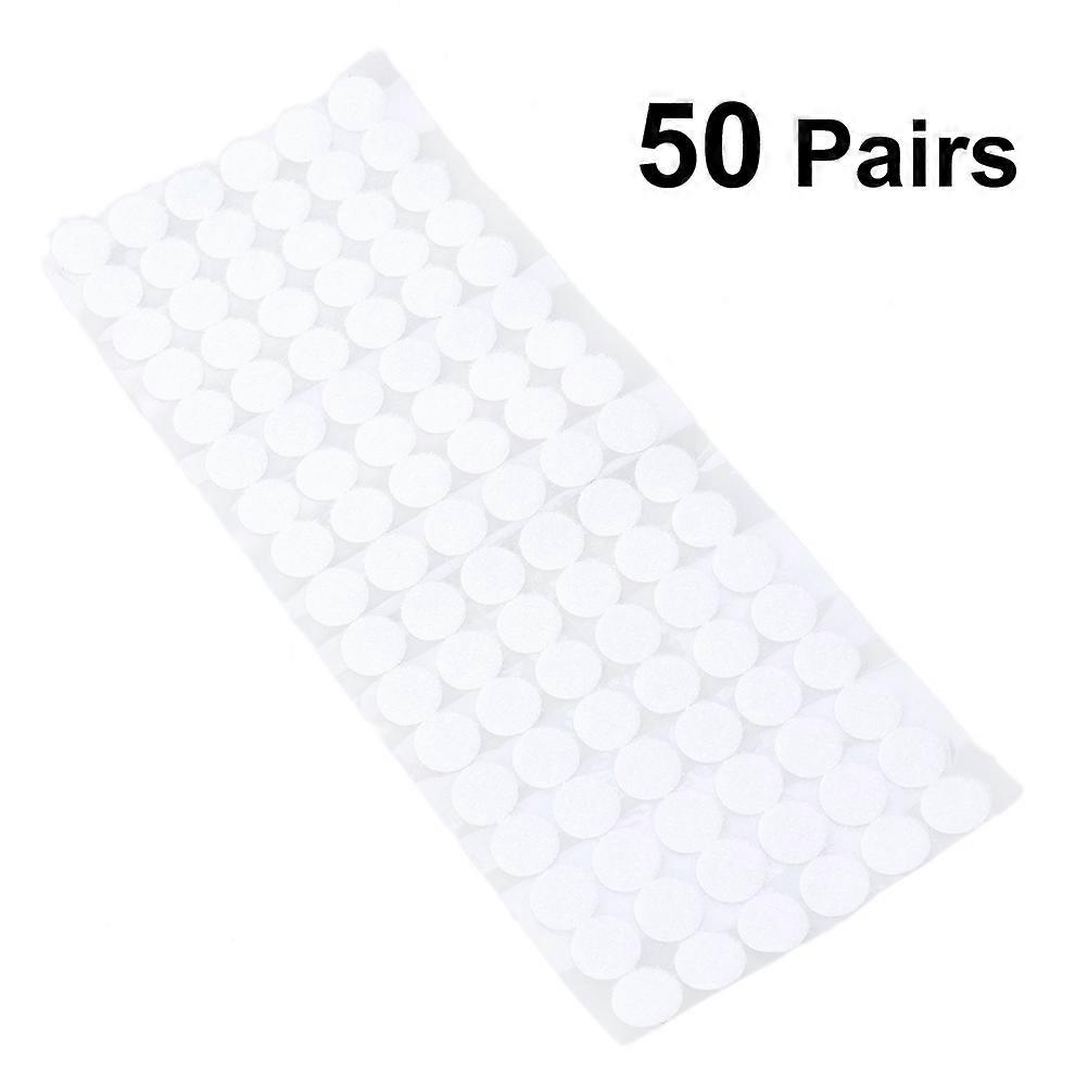 Loop Tape White Self Adhesive Dot Tape 50Pairs for Hook Sticking