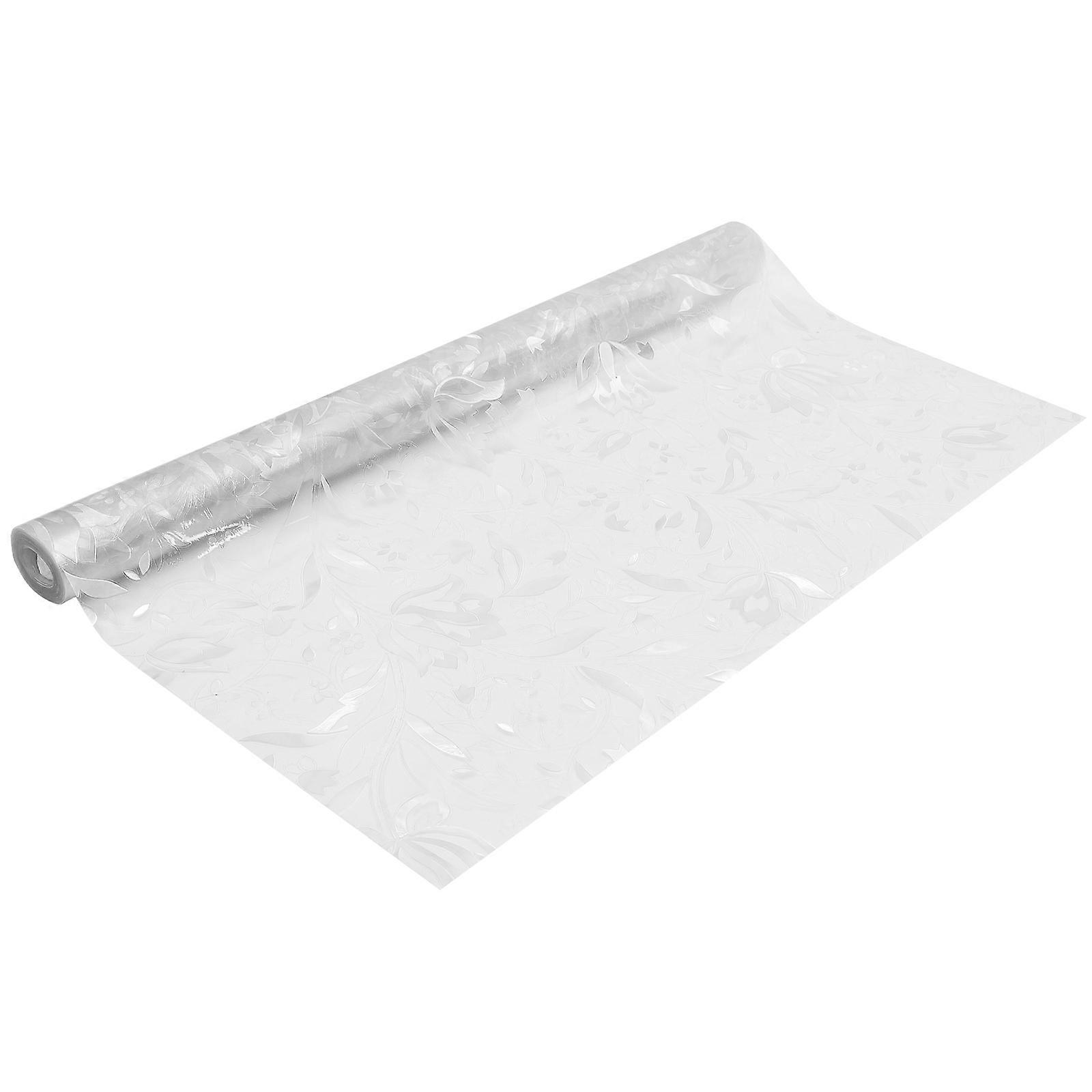 Transparent Privacy Window Film Flower Pattern for Bathroom 1 Roll Static Cling