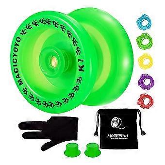 Green,Responsive YoYo K1-Plus with Yoyo Sack + 5 Strings and Yo-Yo Glove Gif-jianc
