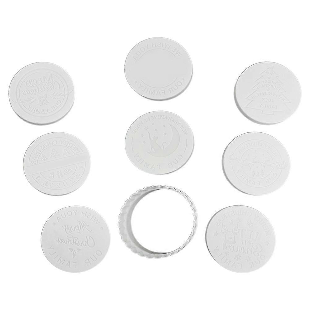 Plastic Cookie Mold Cookie Stamp for Christmas Baking Tools 2Sets Beige