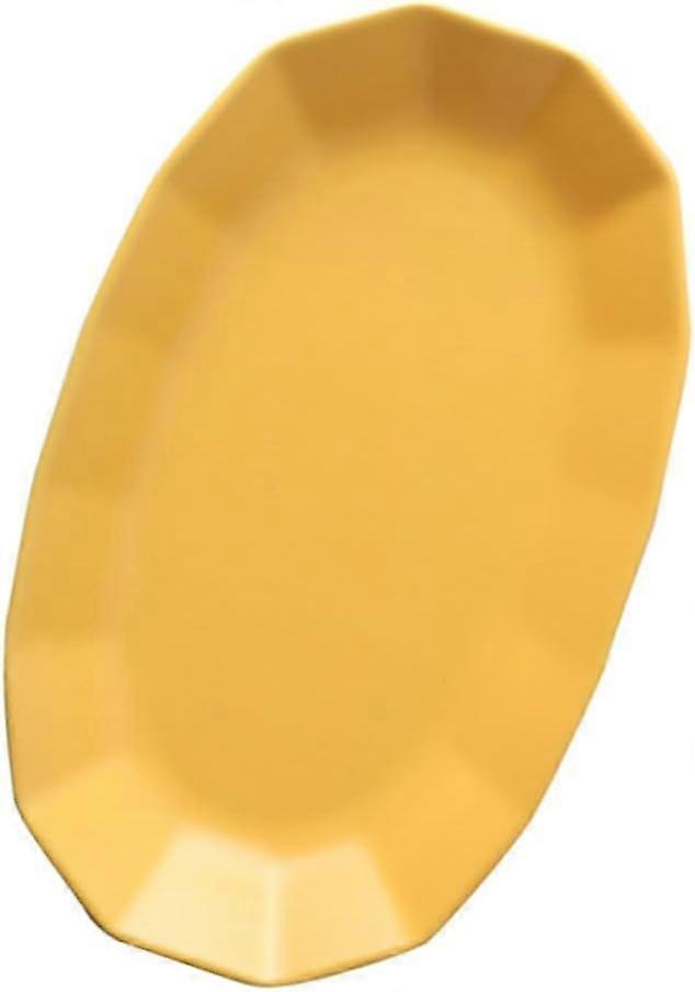 Yellow Ceramic Fish Shaped Plate, Multifunctional Serving Dish