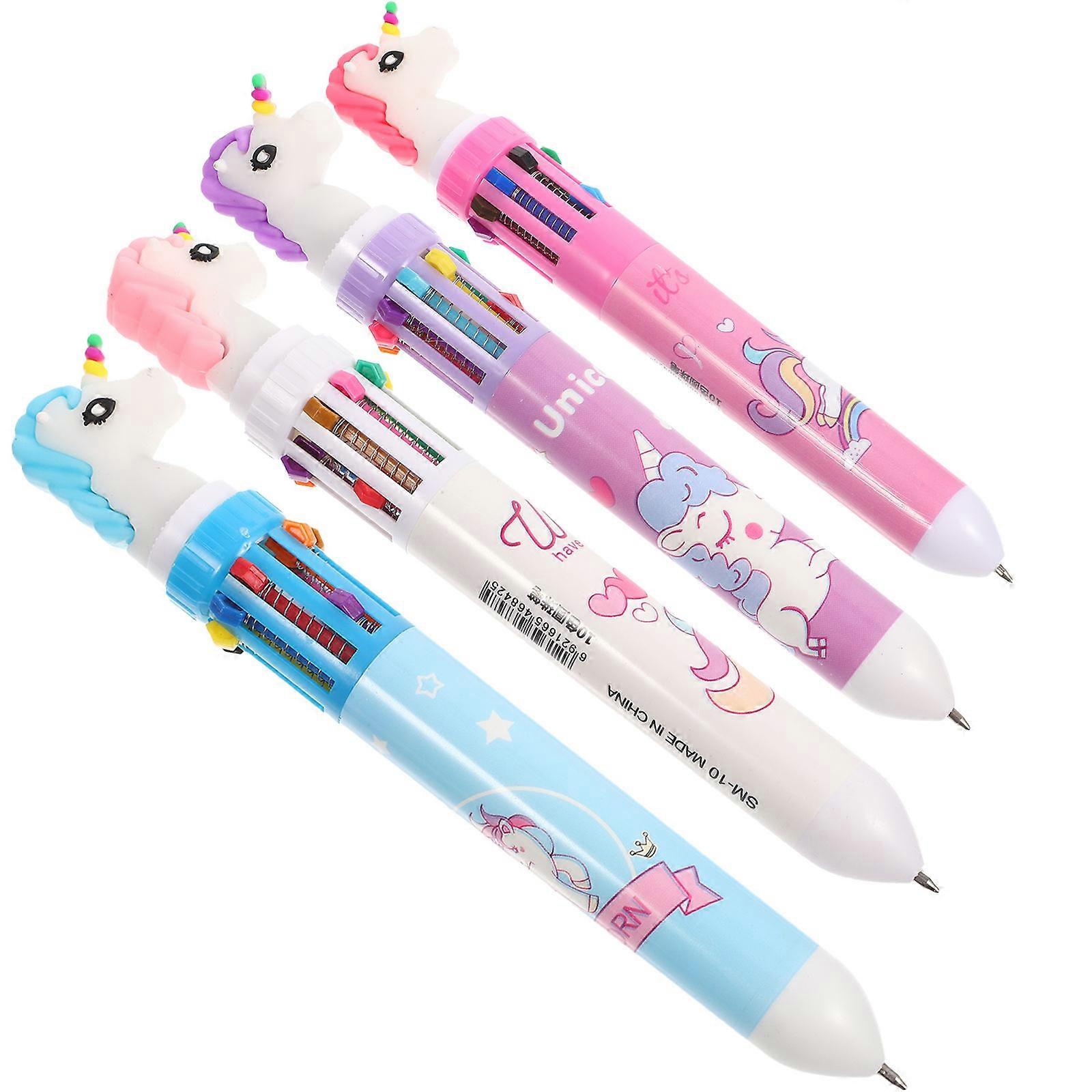 Multicolor Ballpoint Pen for Writing 4Pcs Multi-Function Daily Use Kids Supply