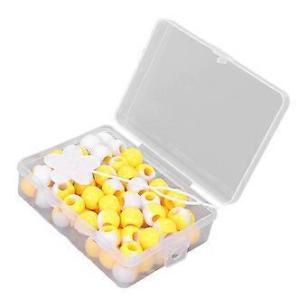 74pcs Round Hair Beads DIY Plastic Crochet Braid Wig Accessories Braid Dreadlock Beads Hair Braiding ToolYellow