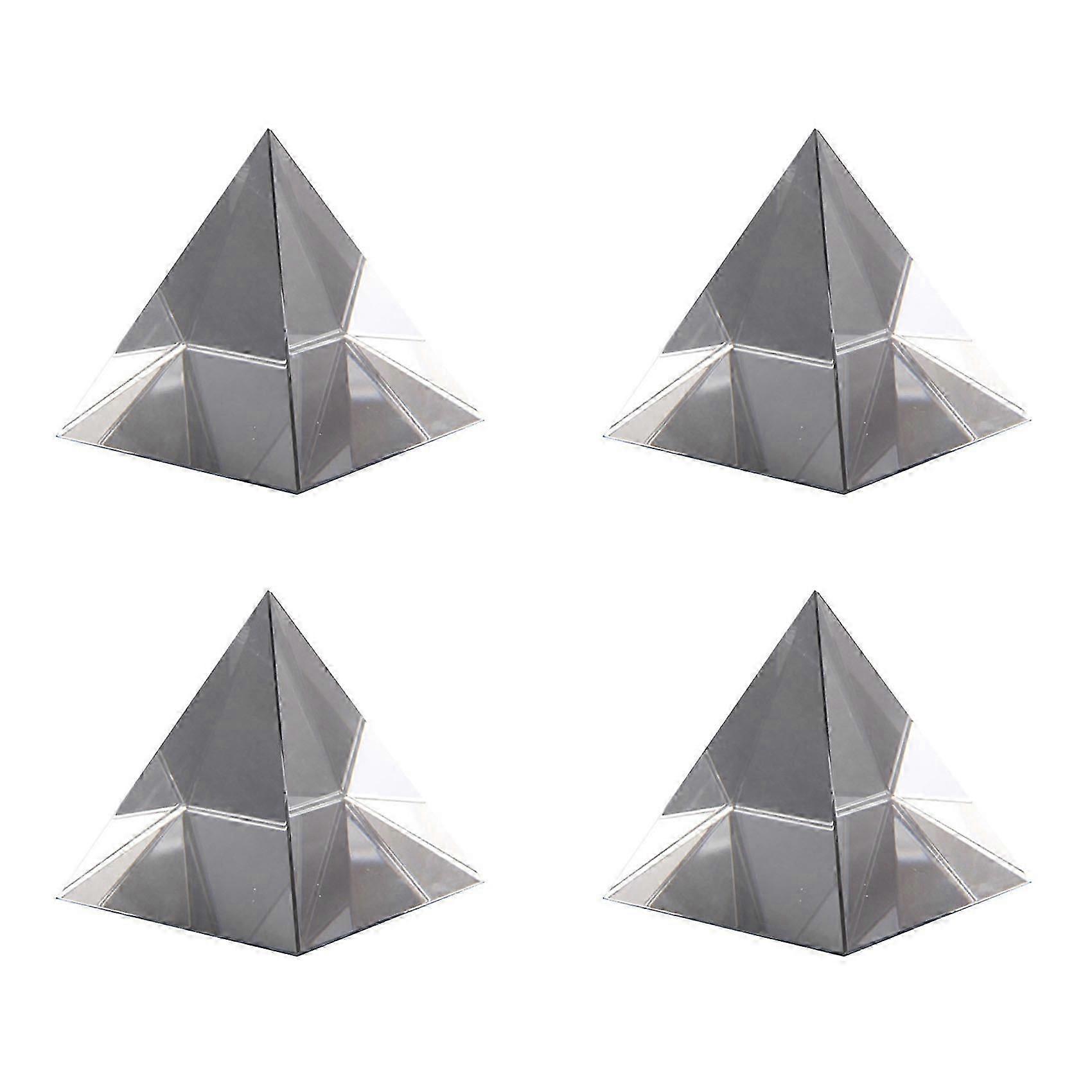 4X Prism Optical Glass Pyramid 40mm High Rectangular Polyhedron Suitable for Teaching Experiments