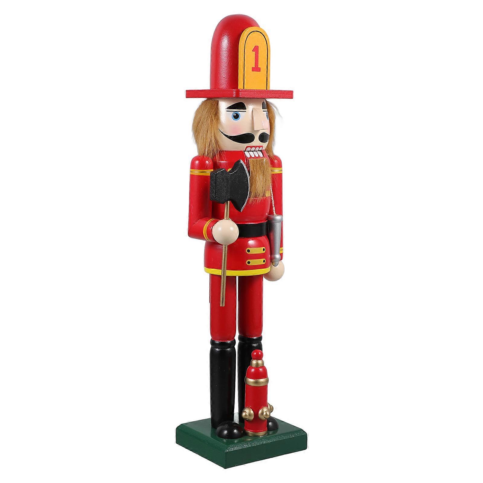 Firefighter Nutcracker Christmas Decor for Tabletop or Cabinet Display Xmas Nutcracker Gift