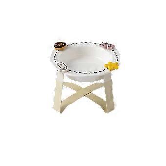 Cute Ceramic Pet Food Bowl Large Caliber with Stand Elevated Pet Bowl Resistant Spill Cat Food Water Bowl Feeding Drinking