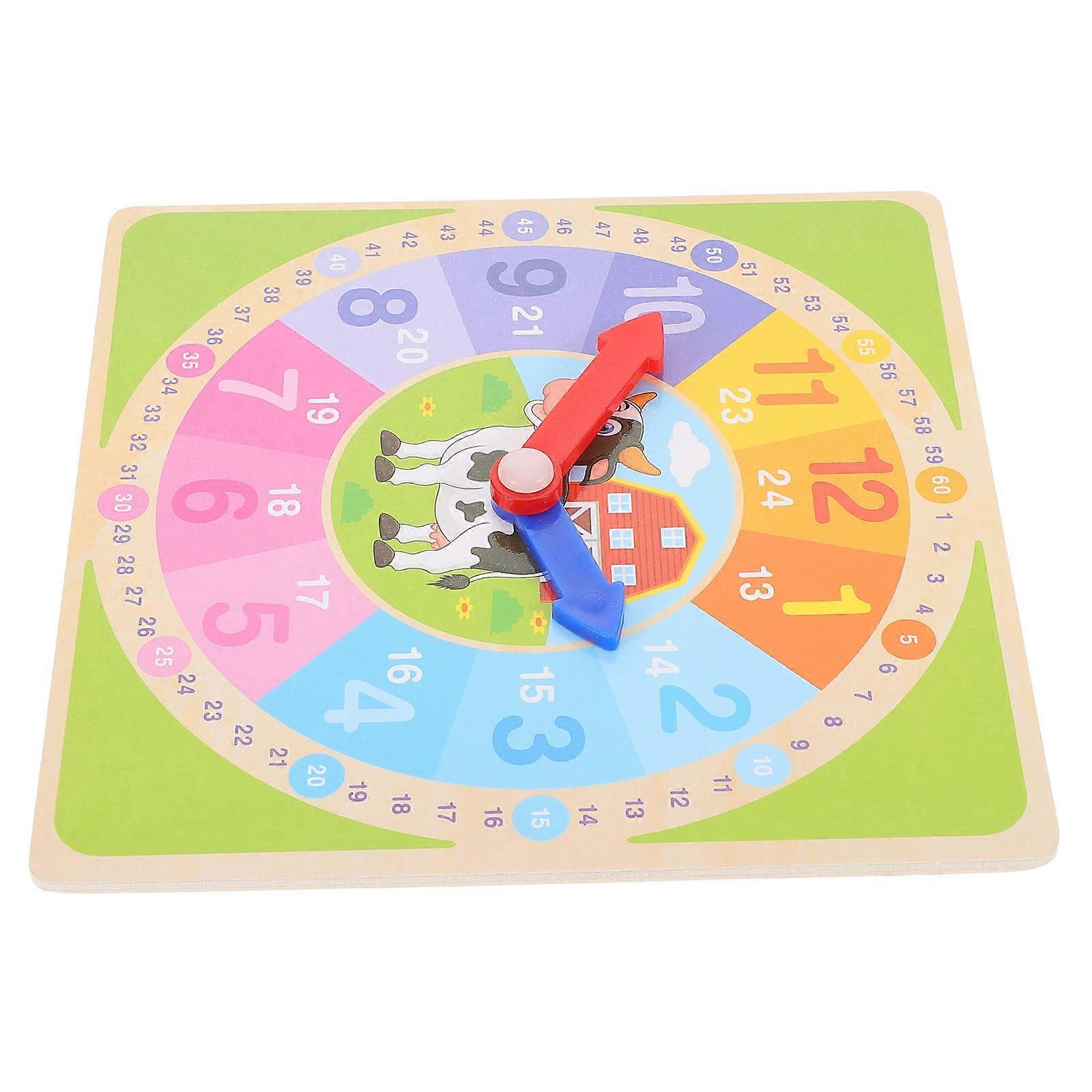 Wooden Teaching Clock Math Learning Teaching Clock Learning Time Clock Toy