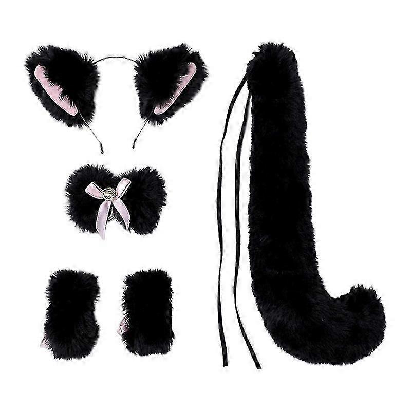 5 pezzi Cat Ears Tie Tail Bangle Headband
