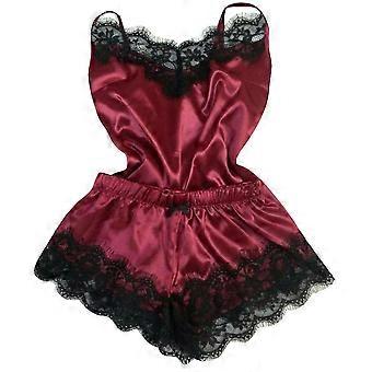 Womens Sexy Ladies Lingerie Lace Silk Satin Cami Vest Shorts Set Nightwear Sleepwear Pyjamas Pjs