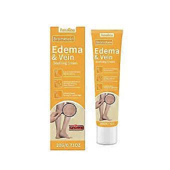 Crema calmante para edemas y venas con bromelina, bálsamo de masaje para mejorar la circulación en piernas y pies hinchados, crema para el cuidado linfático para todo tipo de piel, 20 g/0,71 oz.