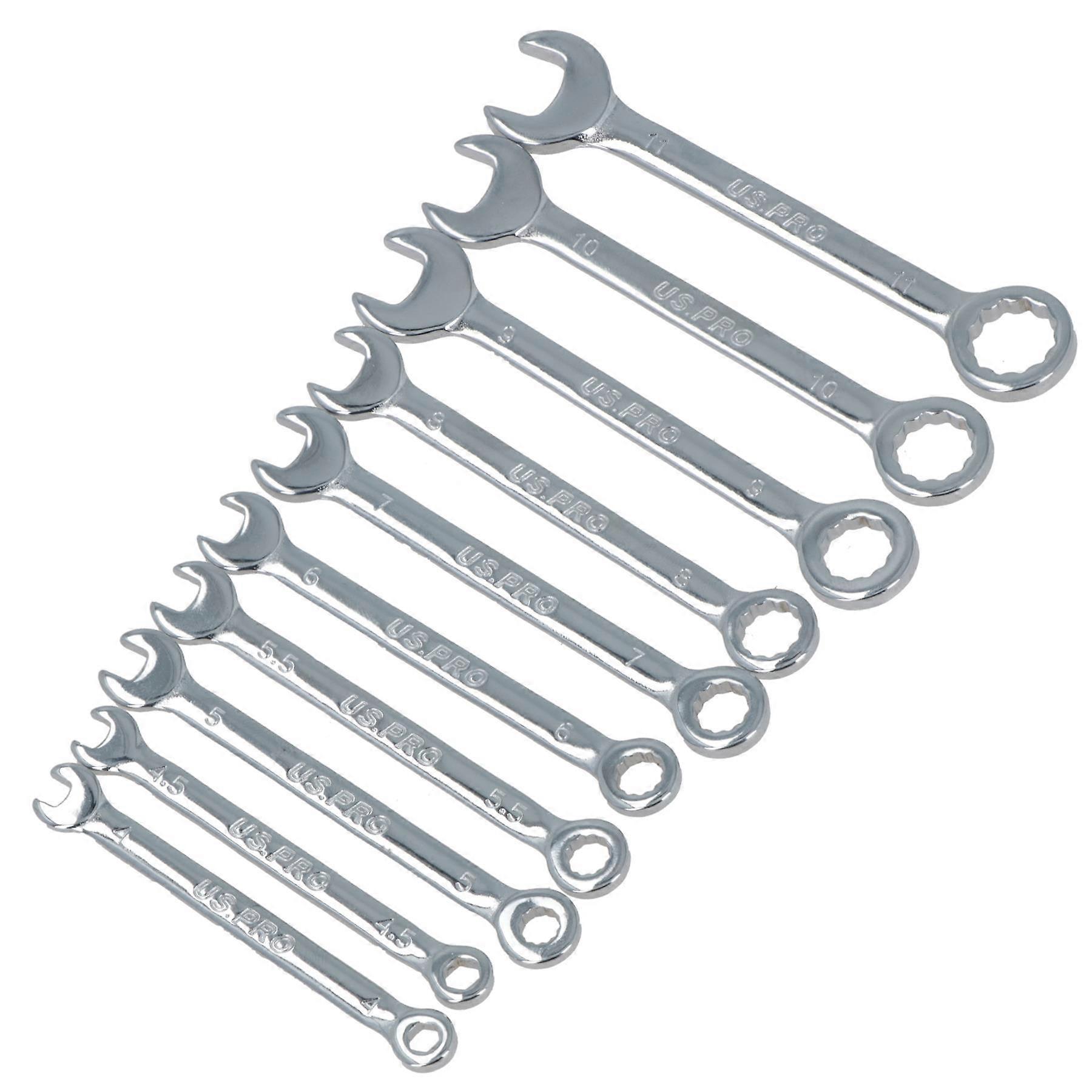10pc Mini Equal Combination Spanner Set 4 - 11mm Micro Wrench Metric