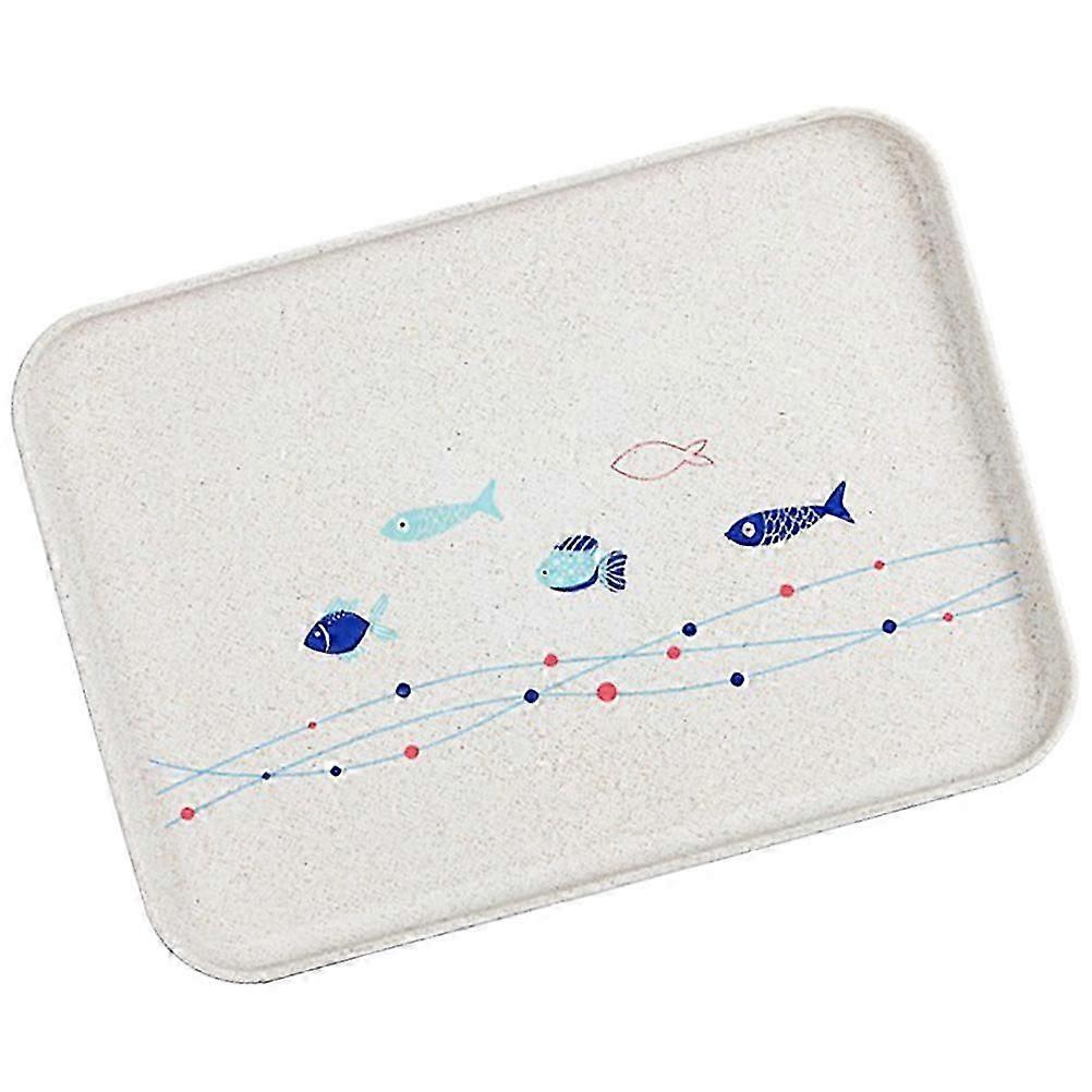 Serving Platter For Coffee Table Tea Set Tray Rectangular Space Saving Wheatstraw 1Pack
