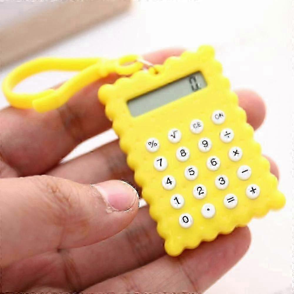 Student Mini Electronic Calculator Biscuit Shape School Office Mini Calculator [TH