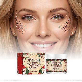 Christmas Nail & Body Glitter Gel, Create Shiny Stereo Sparkly Makeup, Fit Holiday Party Face Body Decor