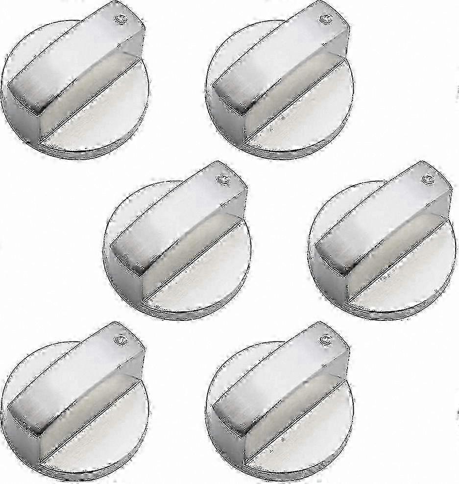 6mm Metal Control Knobs compatible with Gas Stove - 6 Pack Universal Replacement Parts