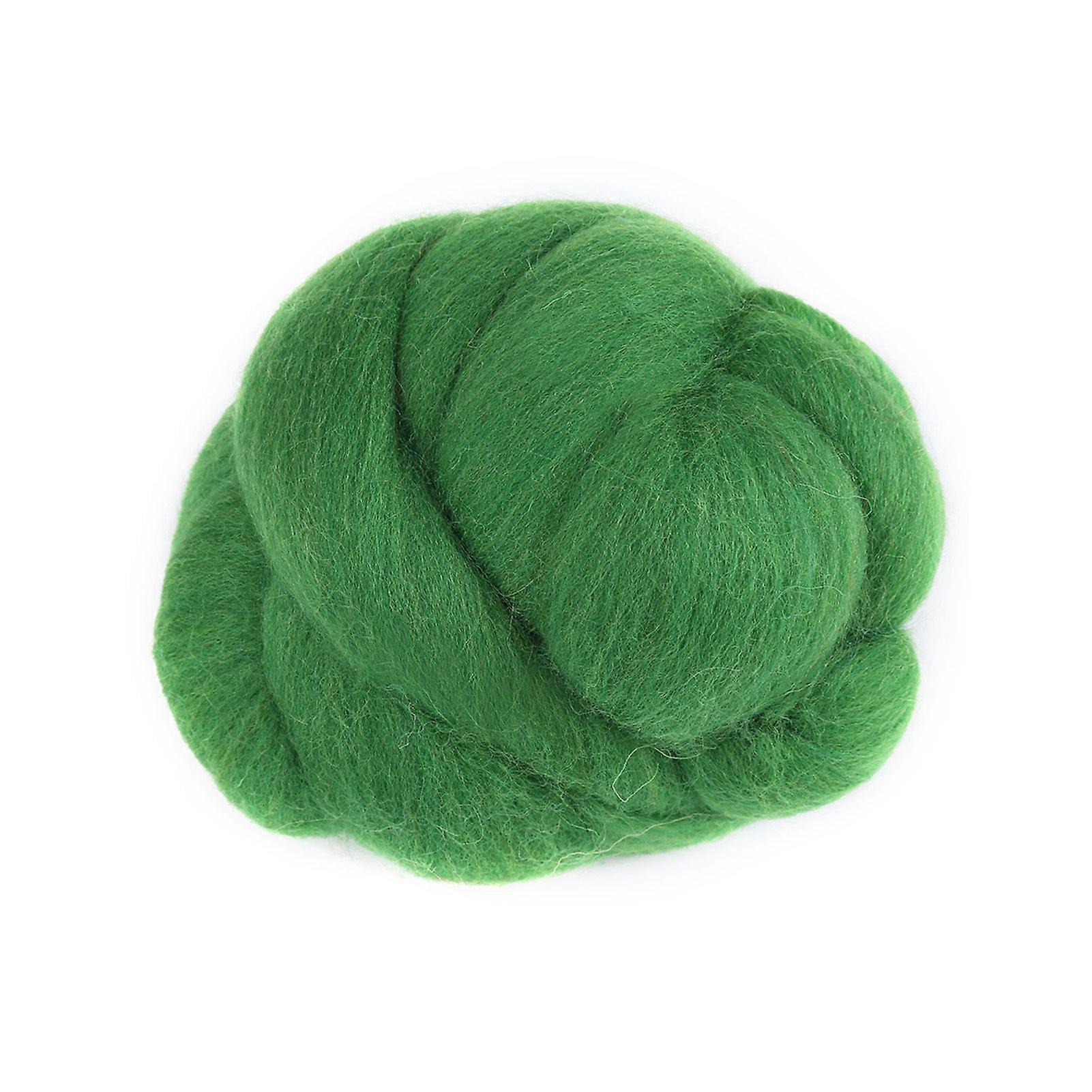 Laine feutre colore, 55 g, pour travaux manuels, couture, filage, garniture (vert)
