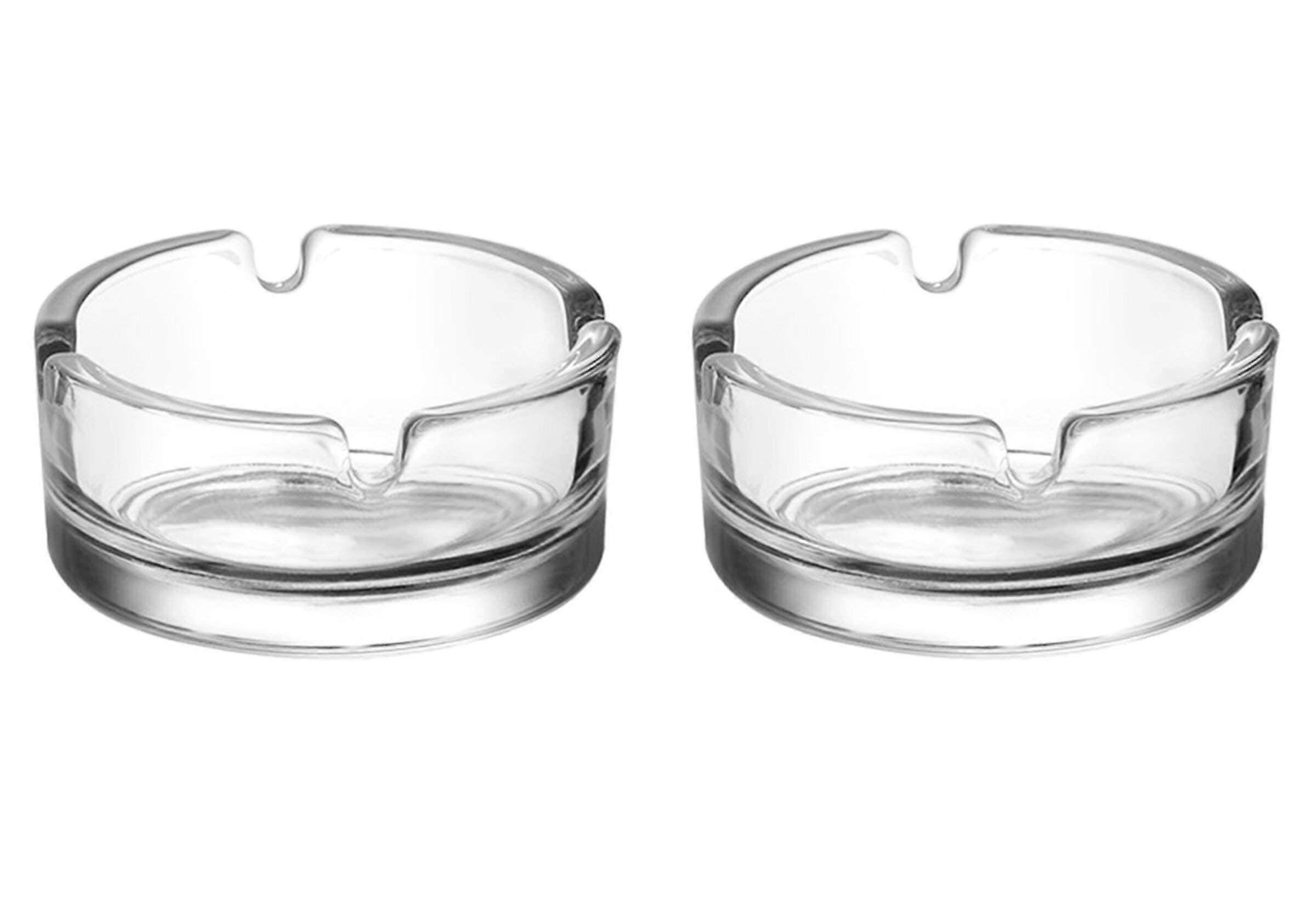 Simple & Practical Glass Ashtrays Set of Two Stackable